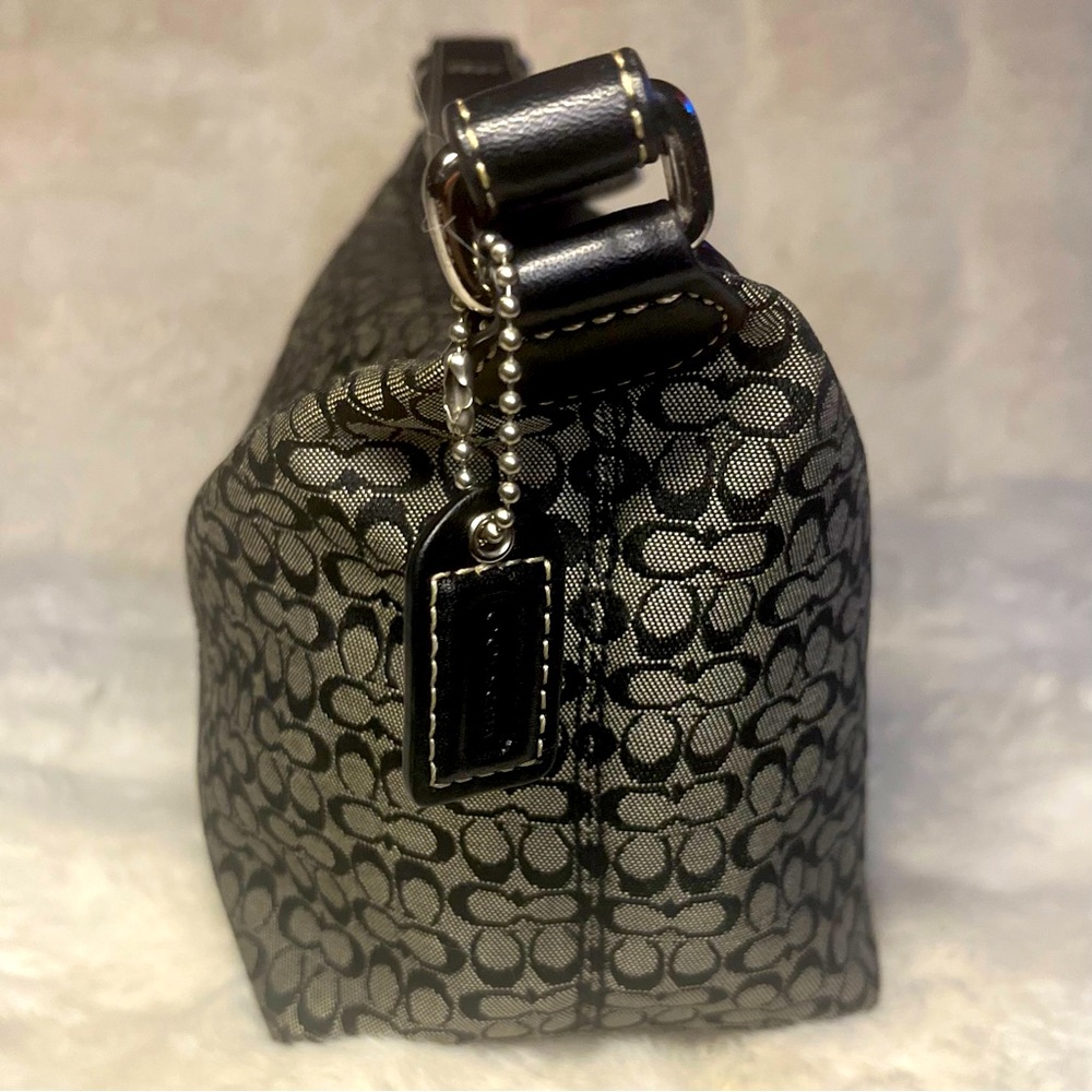 NWOT! Vintage Coach Signature “C” Mini Hobo Bag in Black/Grey - Picture 9 of 16